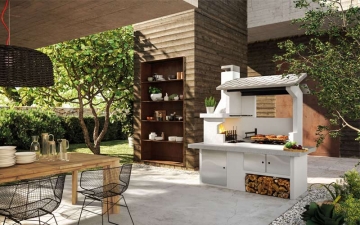 barbecue in muratura palazzetti con frigo lavello