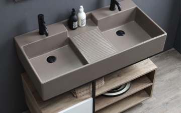 lavabo doppio color lava effetto matt