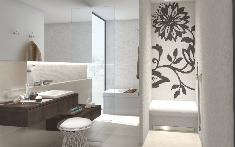 sistema per doccia con panca wellness